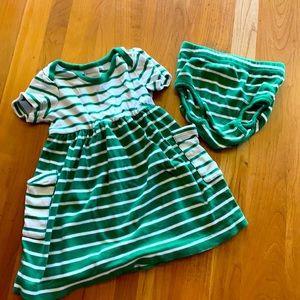Hanna Anderson | striped dress| 12-18 months